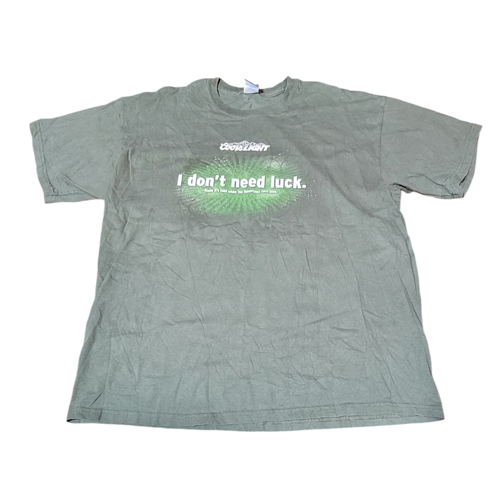 Vintage Coors Light T-Shirt Size XL Green Mens‎ Short Sleeve B58